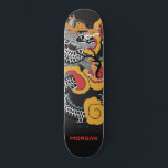 Personalized Dragon Skateboard<br><div class="desc">Personalized bold Asian art dragon skateboard with your name in a red sans serif type. Bold red orange and black.</div>