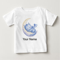 Personalized Dragon Sleeping on Crescent Moon
