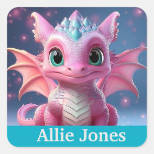 Personalized dragon stickers colourful