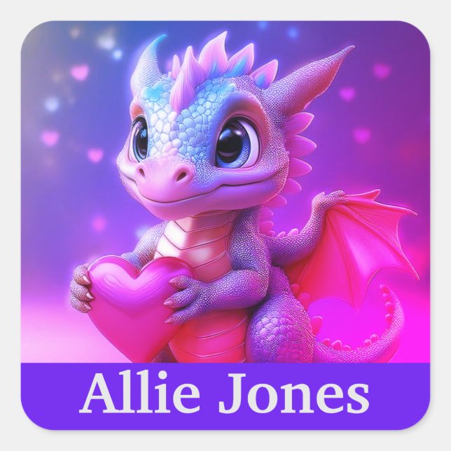 Personalized dragon stickers colourful (Front)