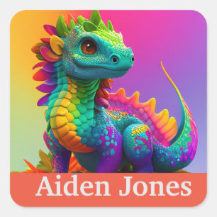 Personalized dragon stickers colourful