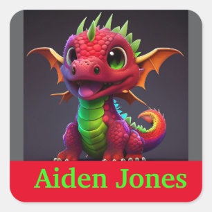 Personalized dragon stickers colourful