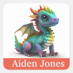 Personalized dragon stickers colourful