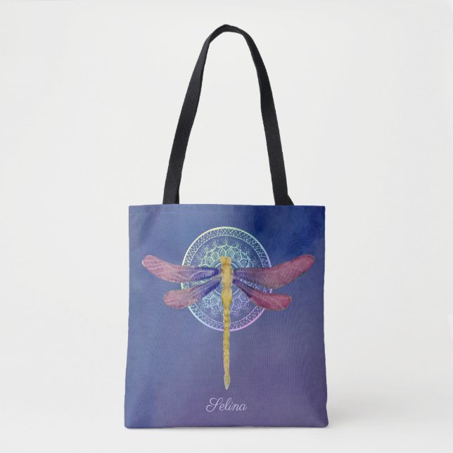 Personalized Dragonfly Tote Bag (Front)