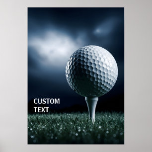 Personalized Dramatic Golf Ball Poster
