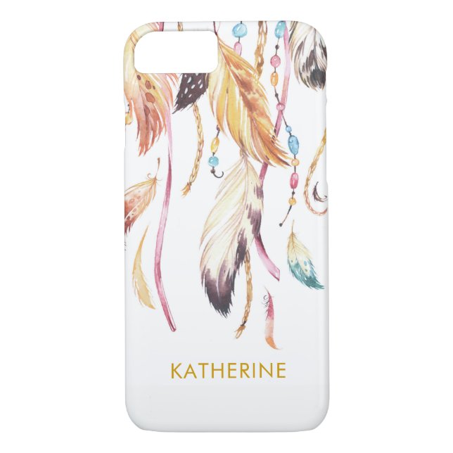 Personalized Dream Catcher Feathers iphone cover (Back)