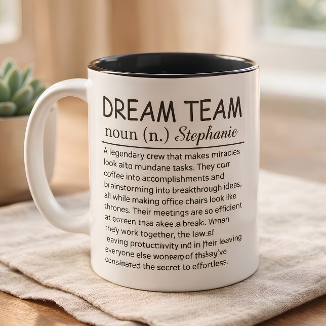 Personalized Dream Team Definition Two-Tone Coffee Mug (Creator Uploaded)