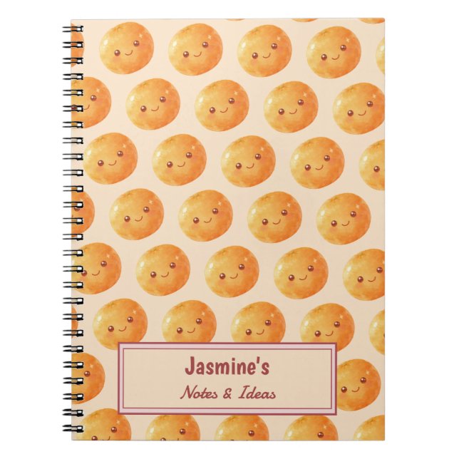 Personalized Dreams Come True Lucky Orange Pattern Notebook (Front)