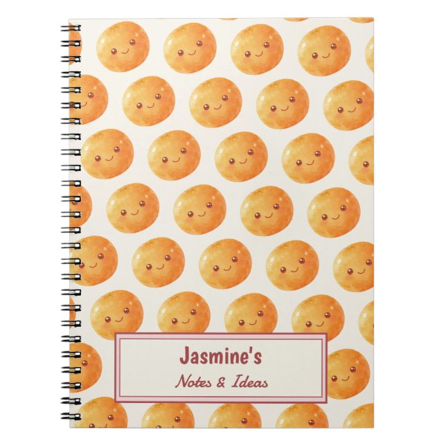 Personalized Dreams Come True Lucky Orange Pattern Notebook (Front)