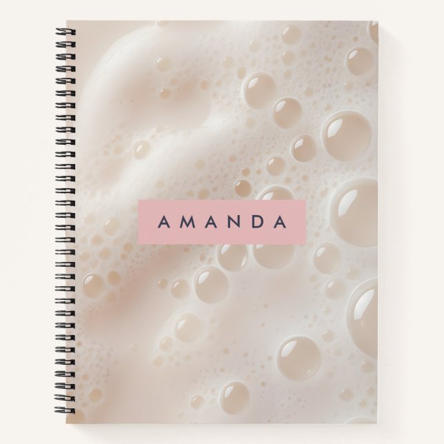 Personalized Dreamy Bubble Soft Beige Notebook (Front)
