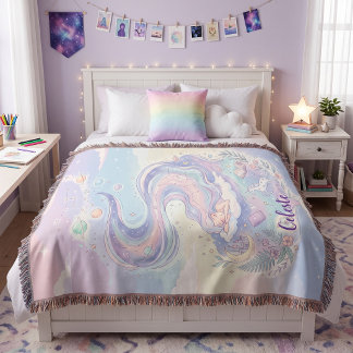 Personalized Dreamy Pastel Celestial Throw Blanket