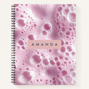 Personalized Dreamy Pastel Pink Bubble Notebook