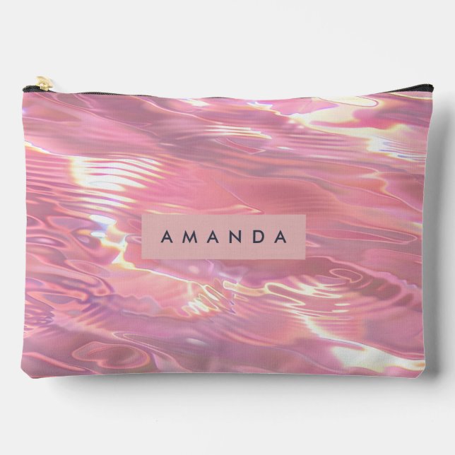 Personalized Dreamy Pastel Pink Water Accessory Pouch (Front)