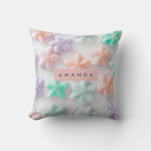 Personalized Dreamy Pastel Star Aesthetic Throw Pillow