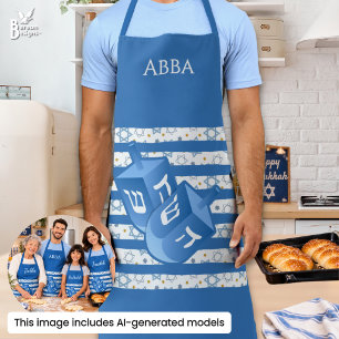 Personalized Dreidel Hanukkah Abba Dad Apron