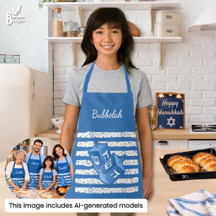 Personalized Dreidel Hanukkah Child Apron