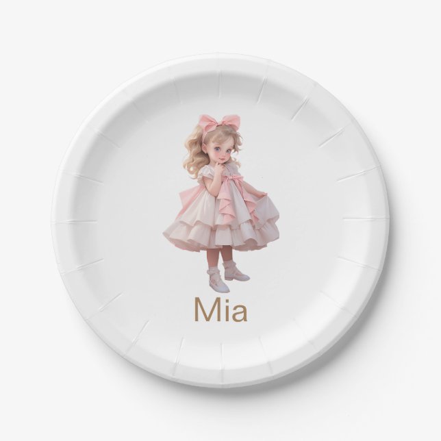 Personalized Dress-up Birthday Party  Paper Plate (Front)