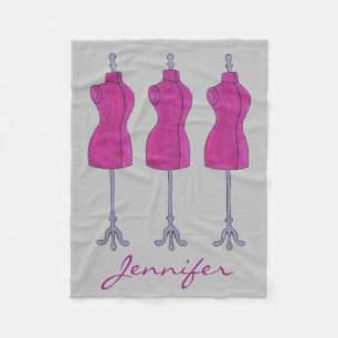 Personalized Dressform Fashion Design Mannequin Fleece Blanket