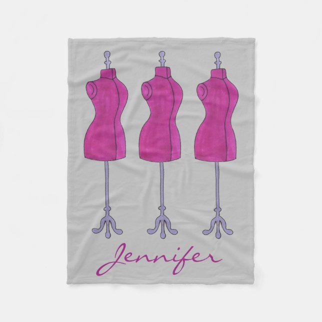 Personalized Dressform Fashion Design Mannequin Fleece Blanket (Front)