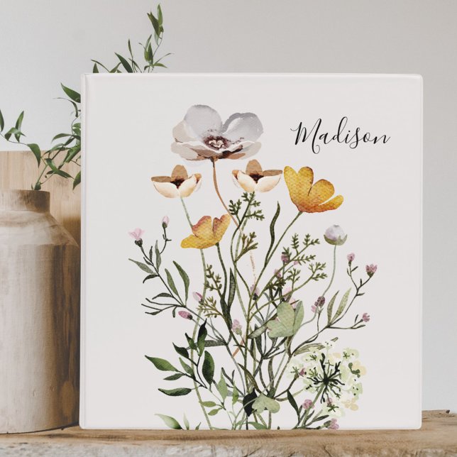 Personalized Dried Wildflower Bouquet Binder (In situ)