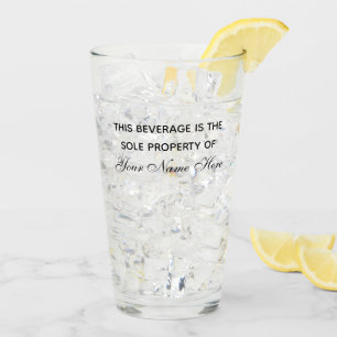 Personalized drink glass with funny refill line