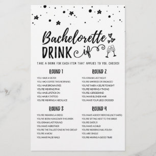 Personalized DRINK IF Bachelorette, Hen Party game
