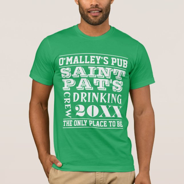 Personalized Drinking Crew Team St. Patricks Day T-Shirt (Front)