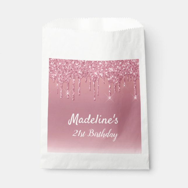 Personalized Dripping Glitter  Favour Bag (Front)