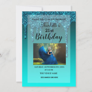 Personalized Dripping Glitter Invitation