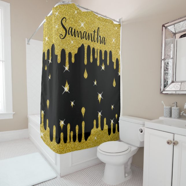 Personalized Dripping Gold Glitter Effect Sparkle (In Situ)