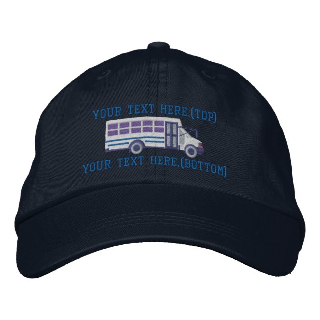 Personalized Driver Mini Bus Shuttle Embroidery Embroidered Hat (Front)