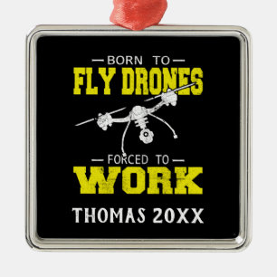 Personalized Drone Pilot Multirotor Quadcopter Metal Ornament