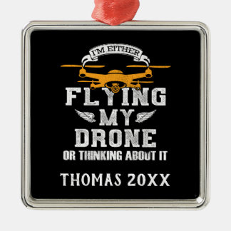 Personalized Drone Pilot Multirotor Quadcopter Metal Ornament