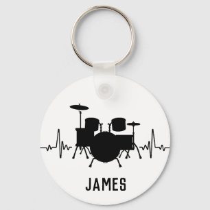 Personalized drummer keychain