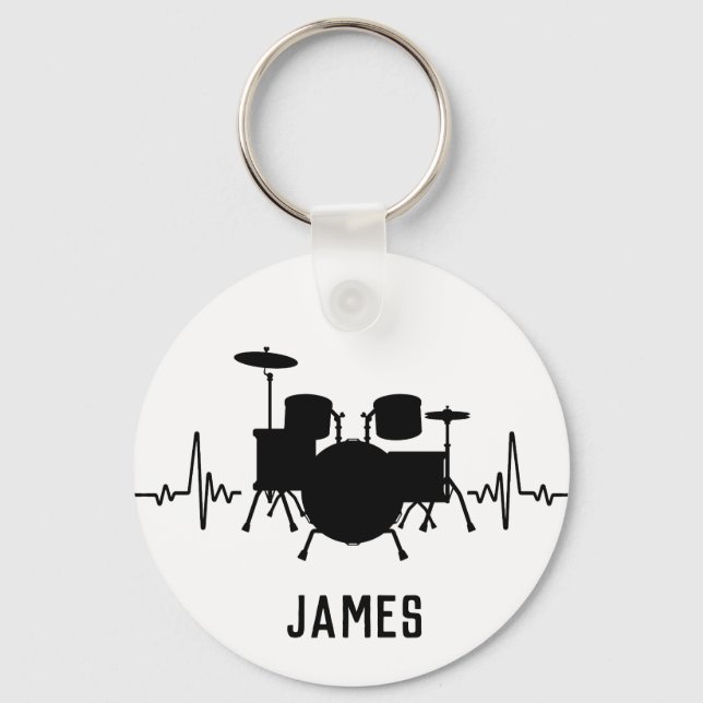 Personalized drummer  keychain (Front)