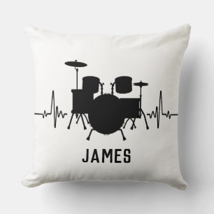 Personalized drummer Throw Pillow
