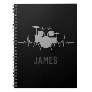 Personalized Drums Heartbeat - Funny drummer Notebook