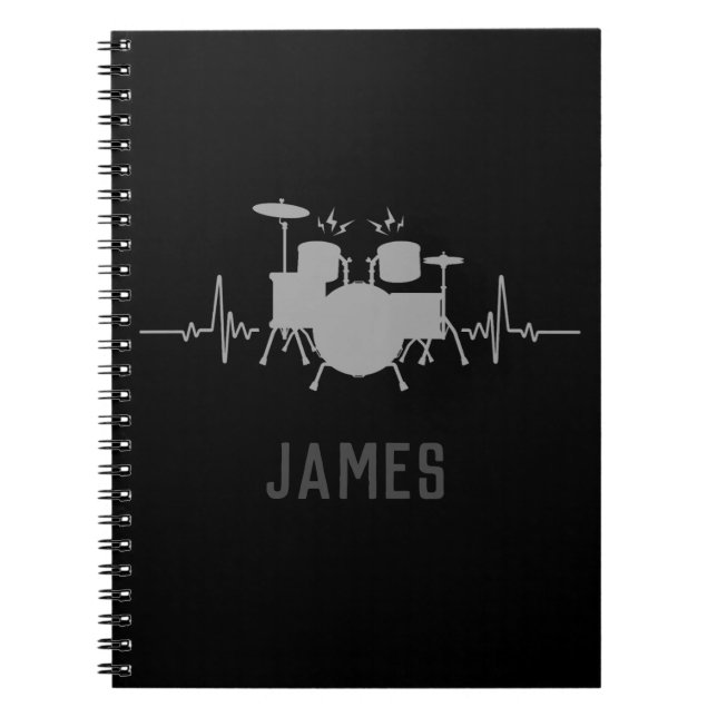 Personalized Drums Heartbeat - Funny drummer  Notebook (Front)