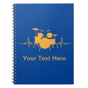 Personalized Drums Heartbeat - Funny drummer Notebook