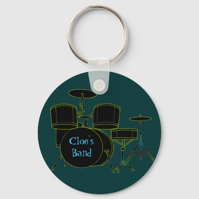 Personalized Drumset Keychain (Front)