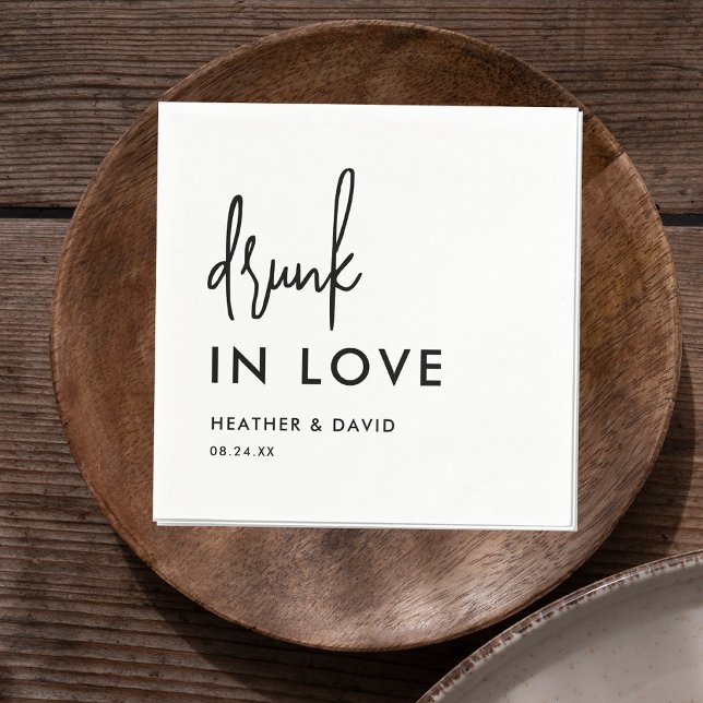 Personalized Drunk In Love Wedding Napkins (Creator Uploaded)