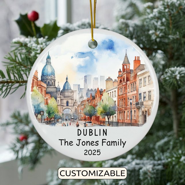 Personalized Dublin Ornament, Ireland Ceramic Ornament (Creator Uploaded)