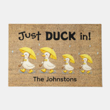 Personalized Duck Family Doormat