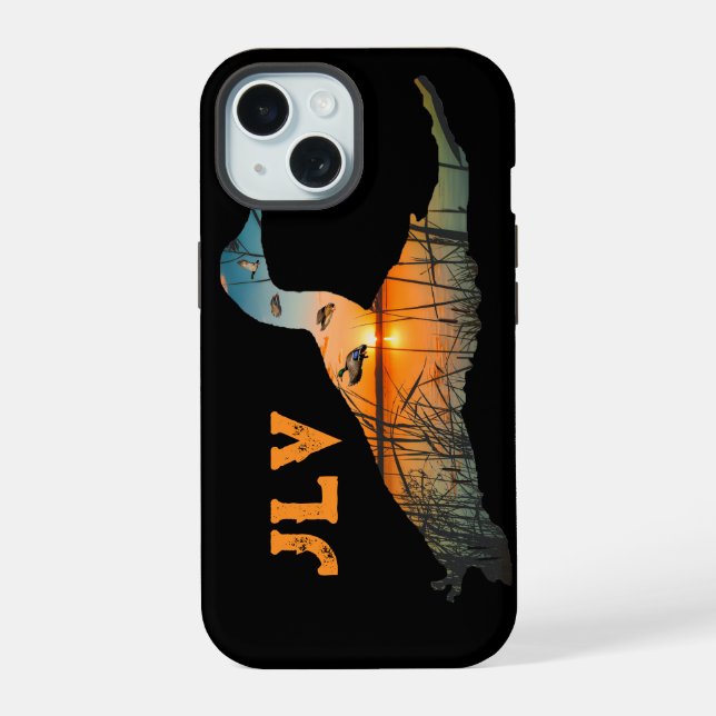 Personalized Duck Hunting iPhone 15 Case (Back)