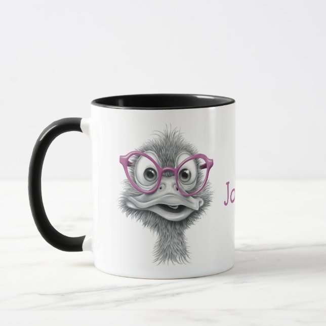 Personalized Duck Mug with Black Handle (Left)