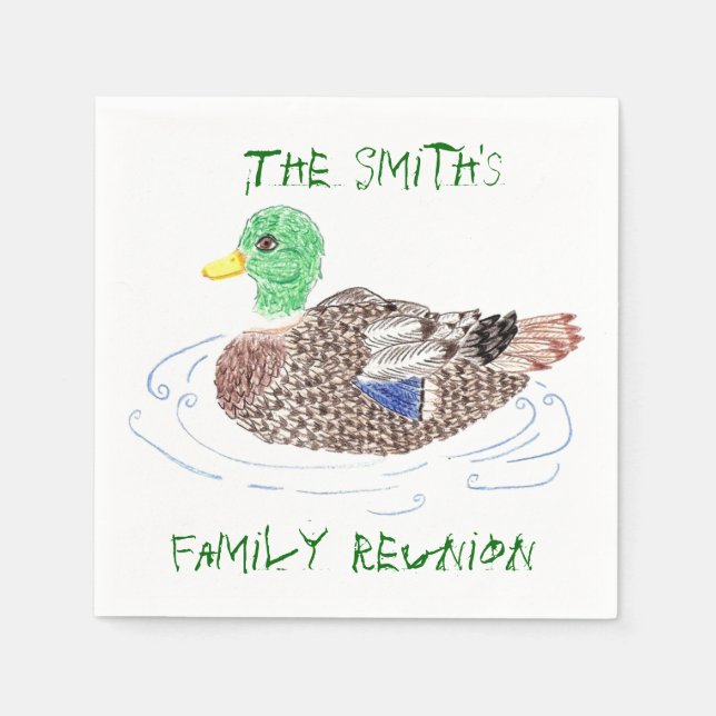 Personalized duck paper napkins (Front)