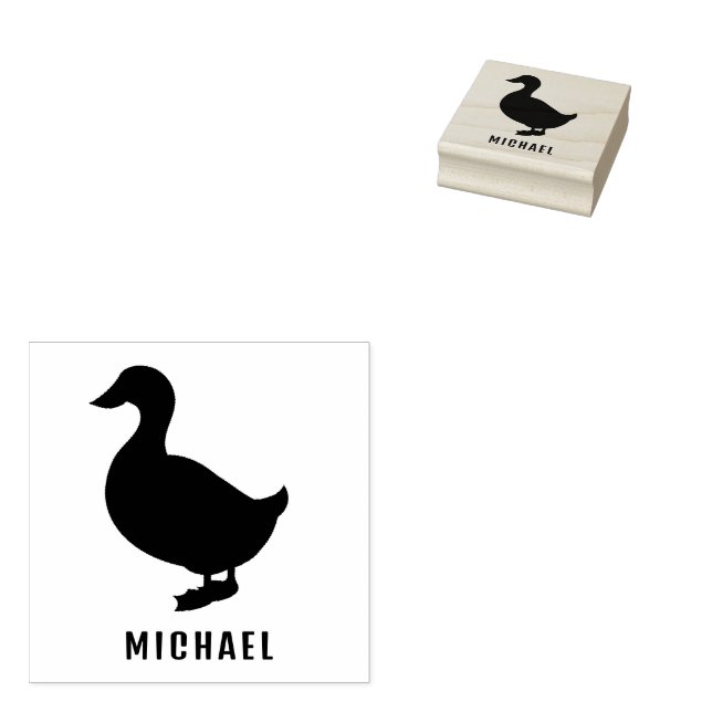 personalized  Duck  Rubber Stamp (Stamped)