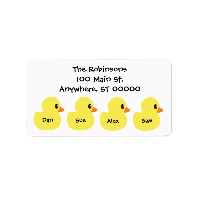Personalized "Ducks" Address Labels (Front)