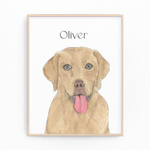 Personalized Dudley Labrador Art Photo Print
