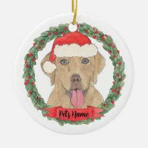 Personalized Dudley Labrador Christmas Ceramic Ornament